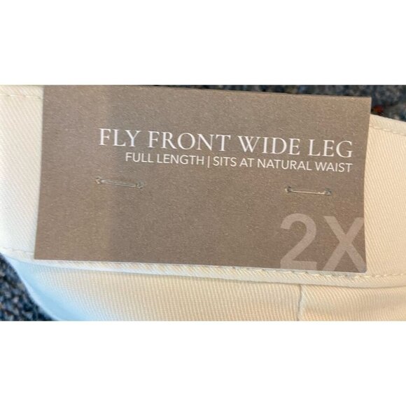 NWT Soft Surroundings Arcadia Wide Leg Split Hem Pants Ivory Pearl 2X New - Picture 4 of 7